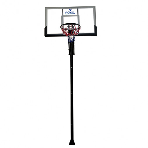 Стационарная баскетбольная стойка Royal Fitness 54”, поликарбонат, арт. S025S-IN-GROUND