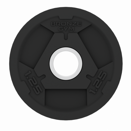 Диск олимпийский BRONZE GYM обрезиненный 1,25 кг с тремя хватами