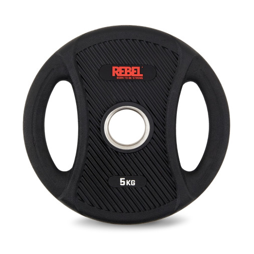 Диск олимпийский обрезиненный с двумя хватами 5 кг REBEL