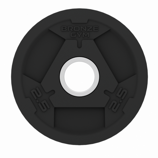 Диск олимпийский BRONZE GYM обрезиненный 2,5 кг с тремя хватами Диск олимпийский BRONZE GYM обрезиненный 2,5 кг с тремя хватами