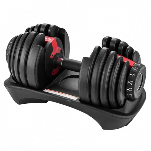 Регулируемая гантель HYFIT CLASSIC 24 кг с 15-ю уровнями нагрузки (от 2,5 до 24 кг) с перключением поворотом диска