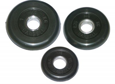 Блин "Стандарт" обрезиненный черный MB 15 кг, втулка 30 мм