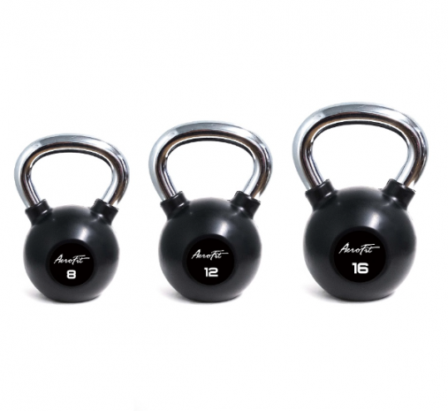 Гиря обрезиненная с хромированной рукояткой, AeroFit, 16 кг. Гиря обрезиненная с хромированной рукояткой, AeroFit, 16 кг.