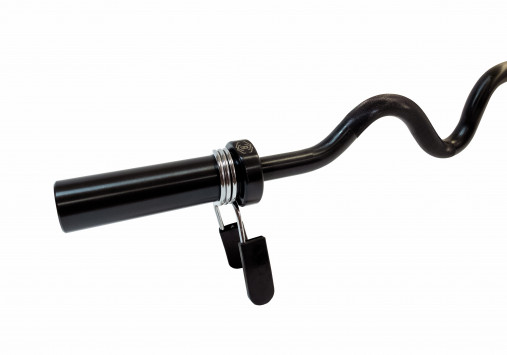 Гриф олимпийский сильноизогнутый черный 47" REBEL с замками Гриф олимпийский сильноизогнутый черный 47" REBEL с замками