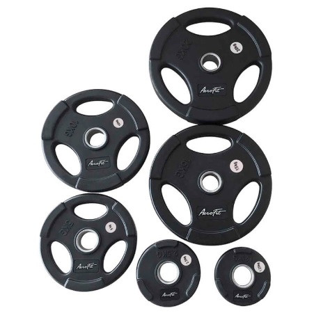 Олимпийский обрезиненный диск AeroFit AFPLB 10 кг, черный матовый