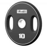 Олимпийский полиуретановый диск AeroFit 10 кг, черный, с 2-мя хватами Олимпийский полиуретановый диск AeroFit 10 кг, черный, с 2-мя хватами