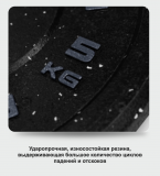 Диск бамперный 5 кг черный BRONZE GYM BG-BMP-5