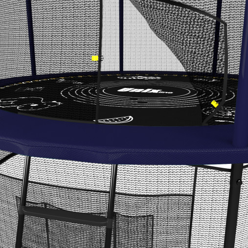 Батут пружинный с защитной сеткой UNIX line SUPREME GAME 16ft (синий) + баскетбольный набор