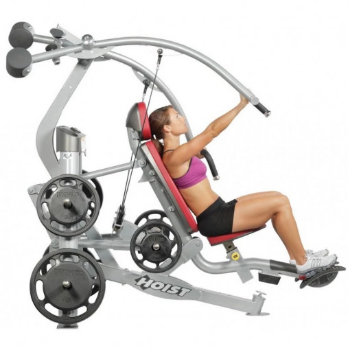 Жим от груди вверх Hoist RPL-5303 тренажер на свободных весах (серебряный/темно-вишневый)