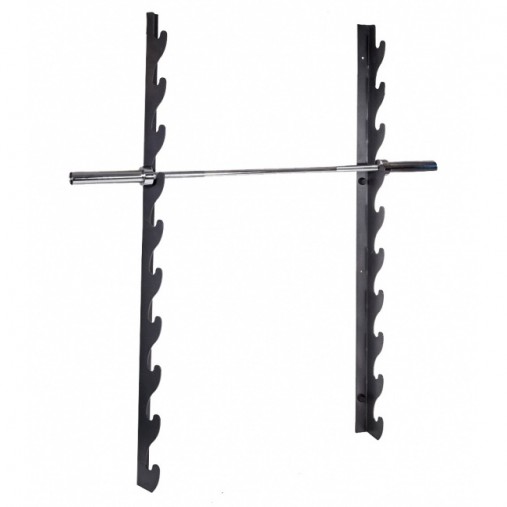 Настенный держатель для 10 олимпийских грифов горизонтальный OFT Настенный держатель для 10 олимпийских грифов горизонтальный OFT